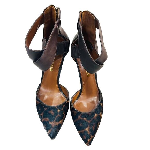 Enzo Angiolini Eaflio Dark brown pony hair animal print Slingback Pumps Size 6 - Picture 2 of 10